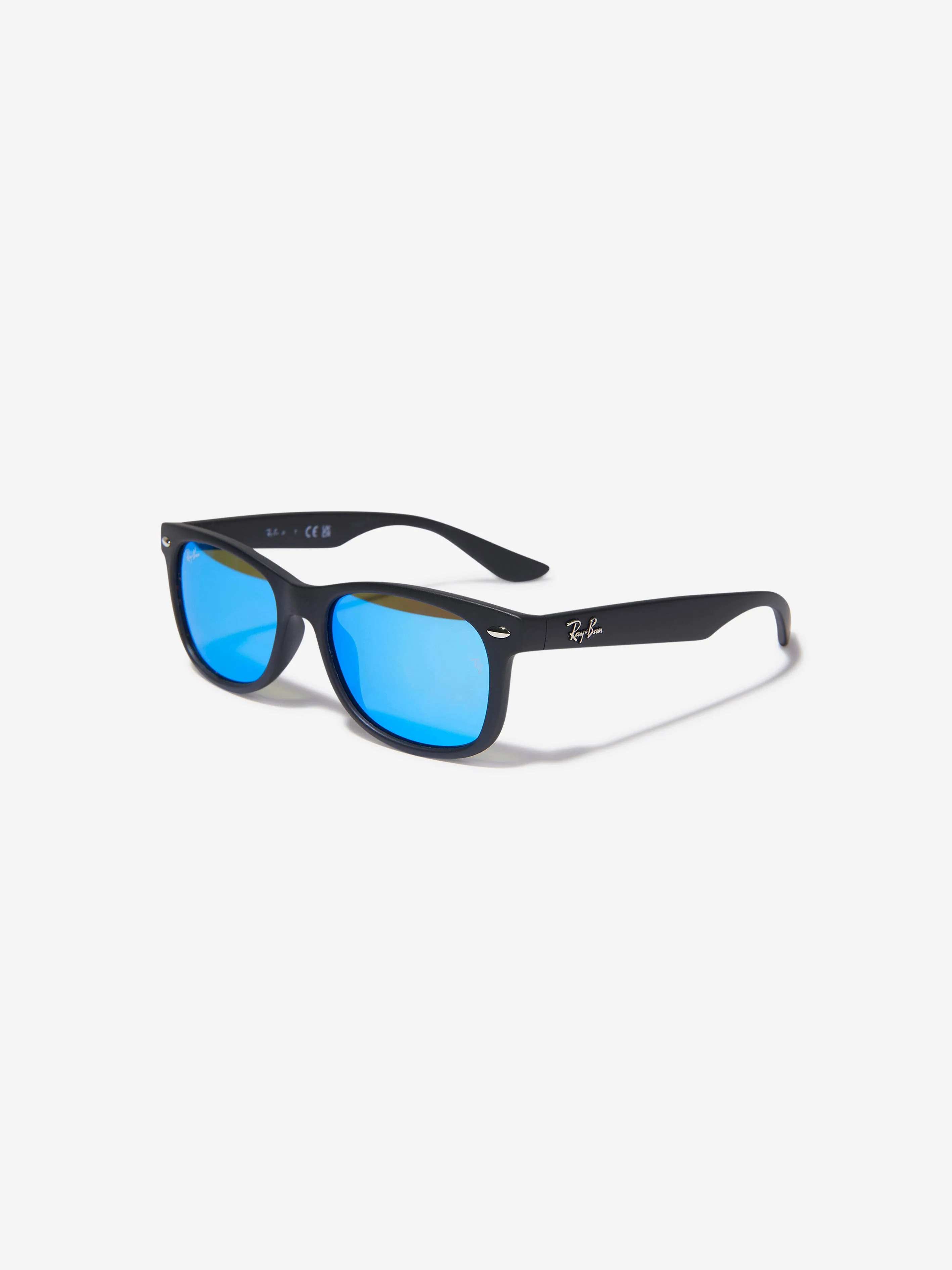 Ray Ban Junior New Wayfarer RJ9052S 100S55 Sunglasses Youth Kids Black/Blue 48mm | JoyLot.com