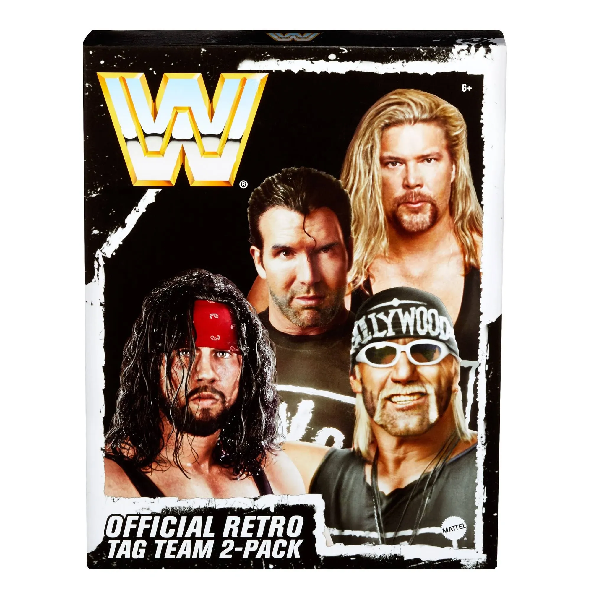 Ringside NWO Retro 4-Pack (Hollywood Hulk Hogan, Syxx, Scott Hall & Kevin Nash) Exclusive Toy Wrestling Action Figures