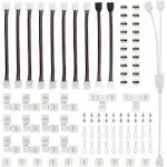 LED Strip Connector Kit for 5050 10mm 4Pin,Includes 8 Types of Solderless LED...