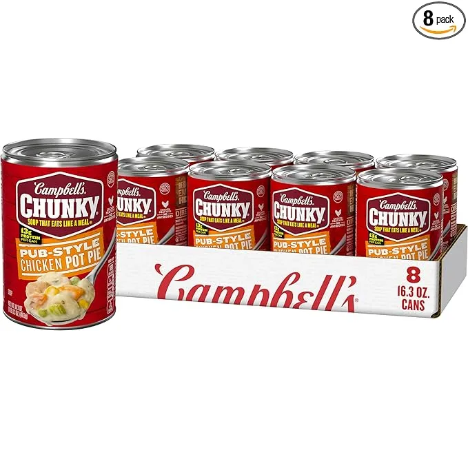 Campbell’S Chunky Soup, Pub-Style Chicken Pot Pie Soup, 16.3 Oz Can (Case of 8)