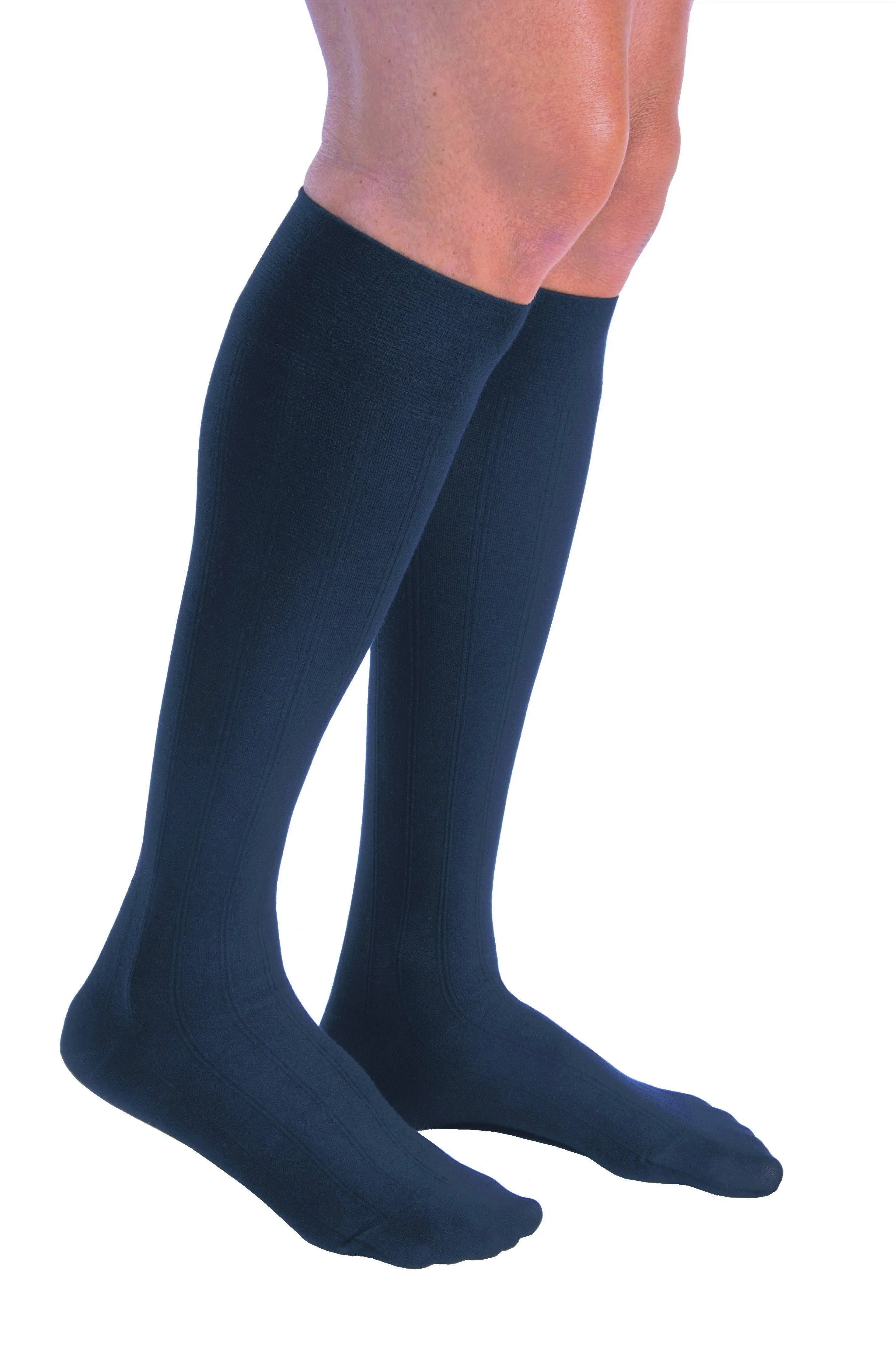 Jobst for Men Casual Knee High Socks - (20-30 mmHg) Black - Medium