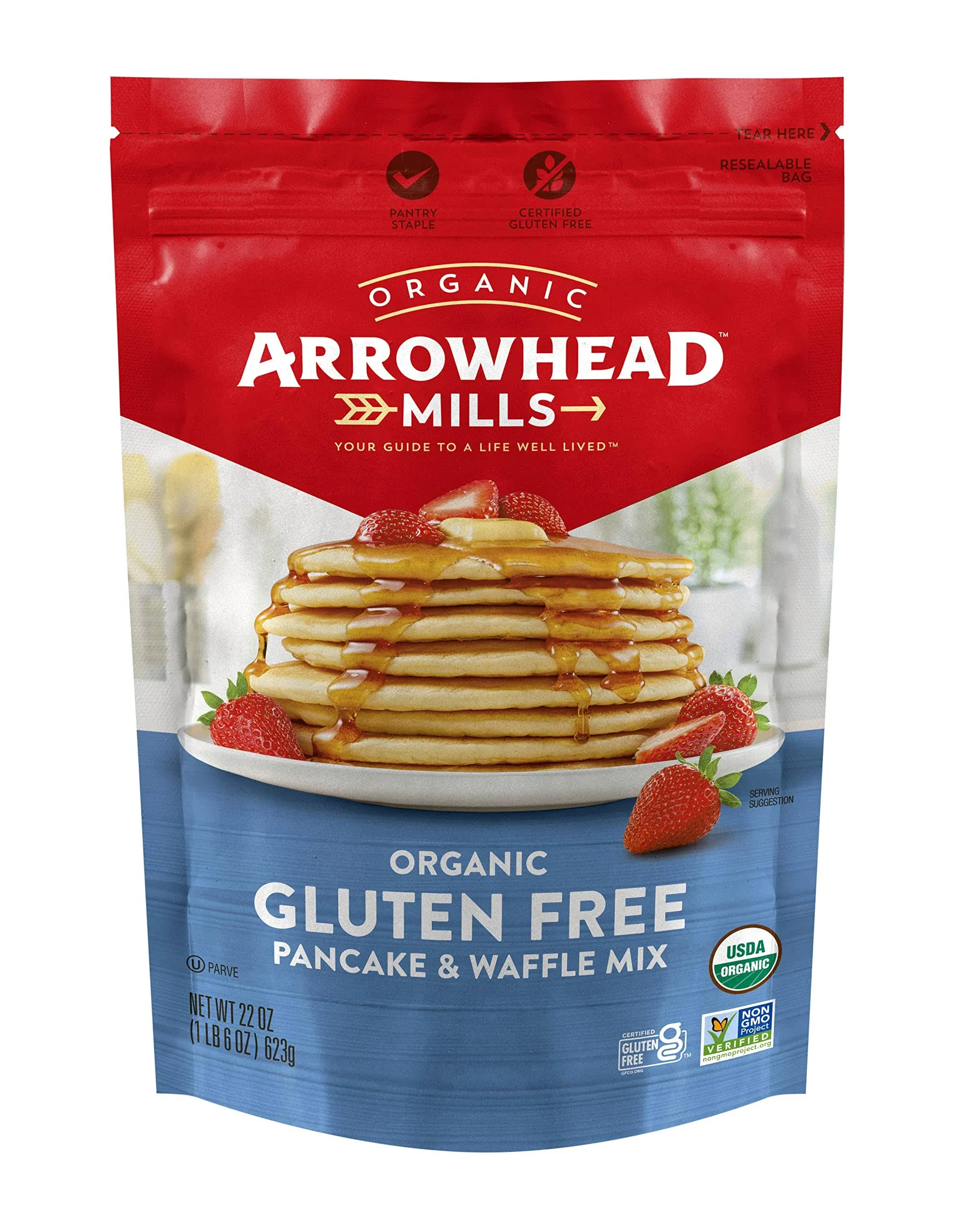 Arrowhead Mills Mix Pancake Gluten Free Organic 22 Oz (Pack Of 6)