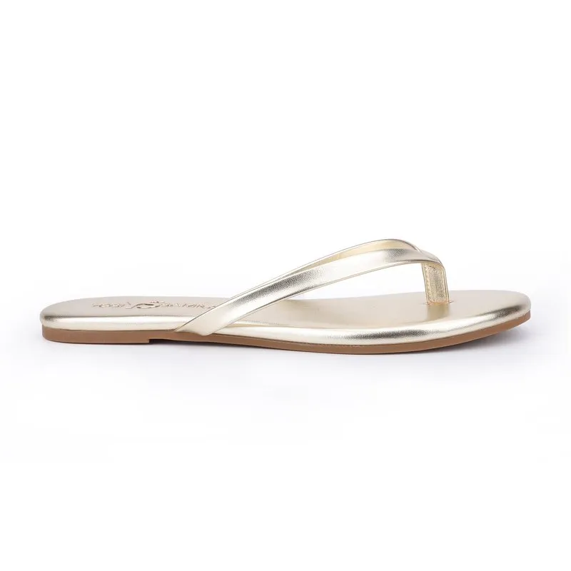 Shop Yosi Samra Rivington Flip Flop In Gold Metallic In Yellow