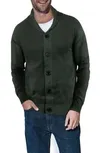 Shawl Collar Cardigan Sweater In Olive