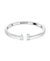 Attract Mixed Cuts Rhodium Plated Cuff