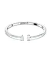 Attract Mixed Crystal Cuff Bracelet In Silver Tone In White