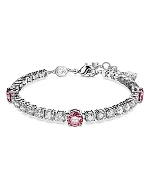 Matrix Round Cut Tennis Bracelet in Rhodium Plated