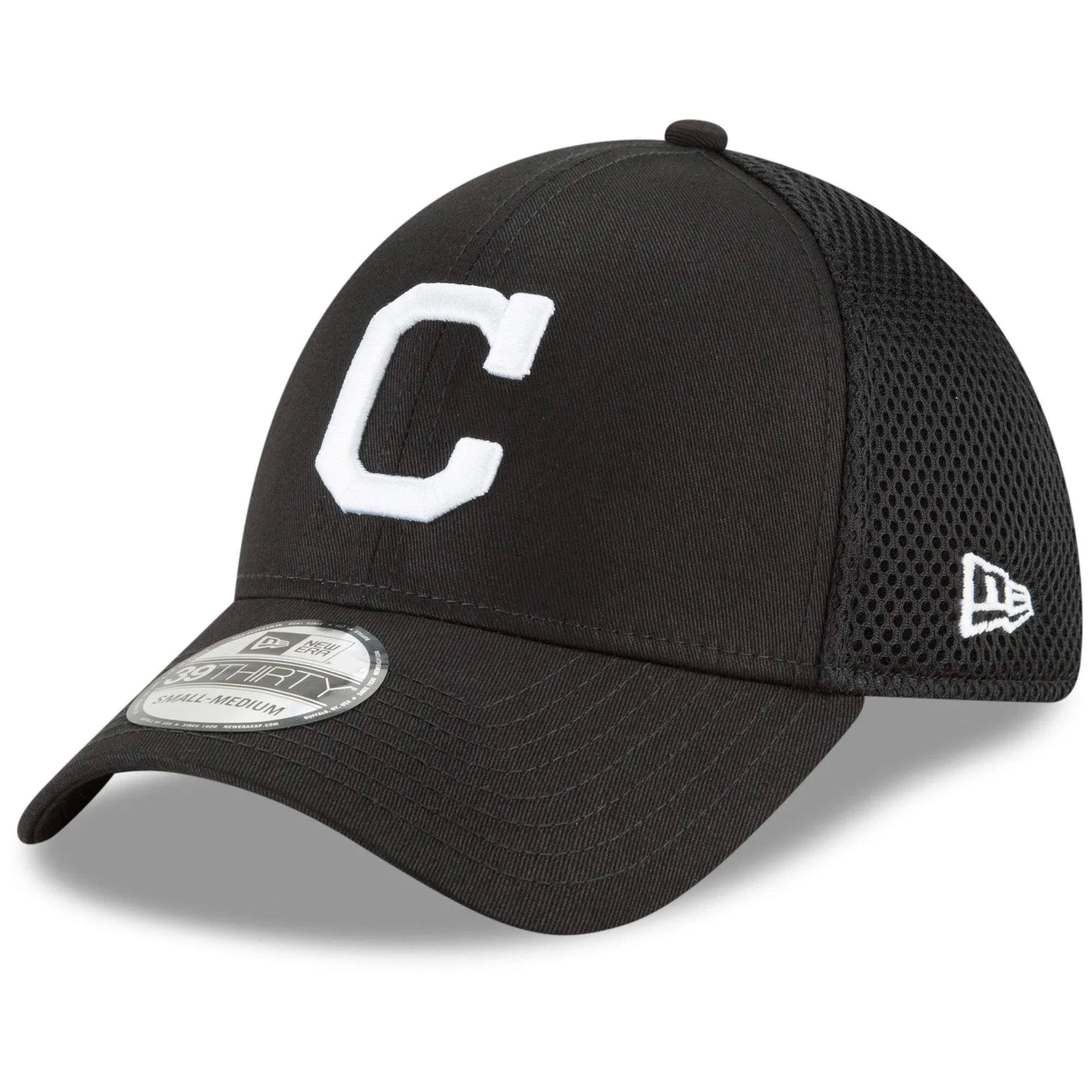 Cleveland Indians New Era Neo 39THIRTY Unstructured Flex Hat- Black