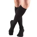 Truform Casual Cushion 15-20 mmHg Knee High Compression Socks for Men, Black / Large