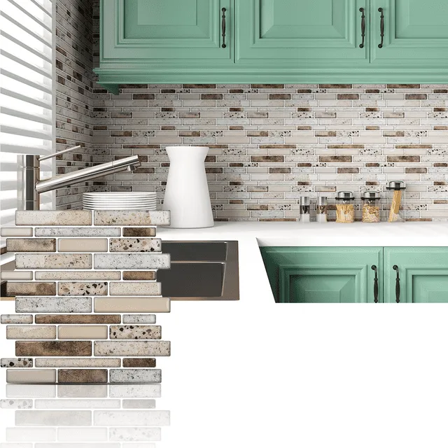 Art3d Peel and Stick Backsplash Tile Wall Tortilla Brown Style 12 in. x 12 in ...