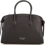 Kate Spade New York Medium Knott Pebbled Leather Satchel in Black