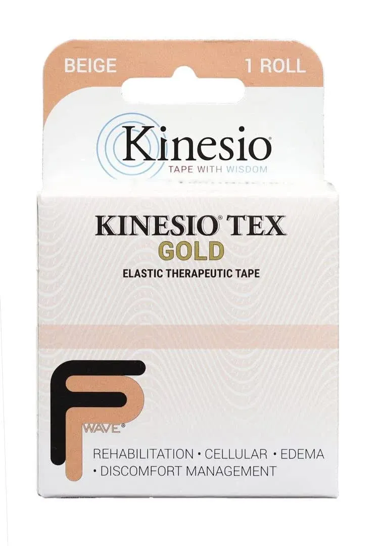 Kinesio Taping - Elastic Therapeutic Athletic Tape Tex Gold FP - Beige – 2 in. x 16.4 ft