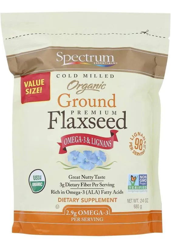 Spectrum Essentials Organic Flaxseed, Ground - 24 oz bag