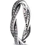 Pandora Sparkling Twisted Lines Ring Sterling silver / Cubic Zirconia