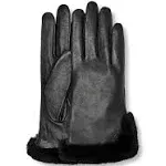 UGG Women's Shearling Trim Leather Gloves