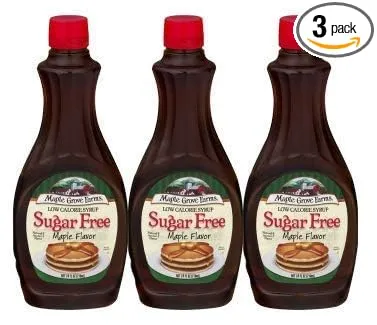 Maple Grove Farms Syrup Maple Sugar Free, 24.0 FL OZ (Pack of 3)