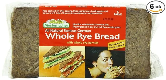 Mestemacher Bread Whole Rye, 17.6-Ounce (Pack of 6)