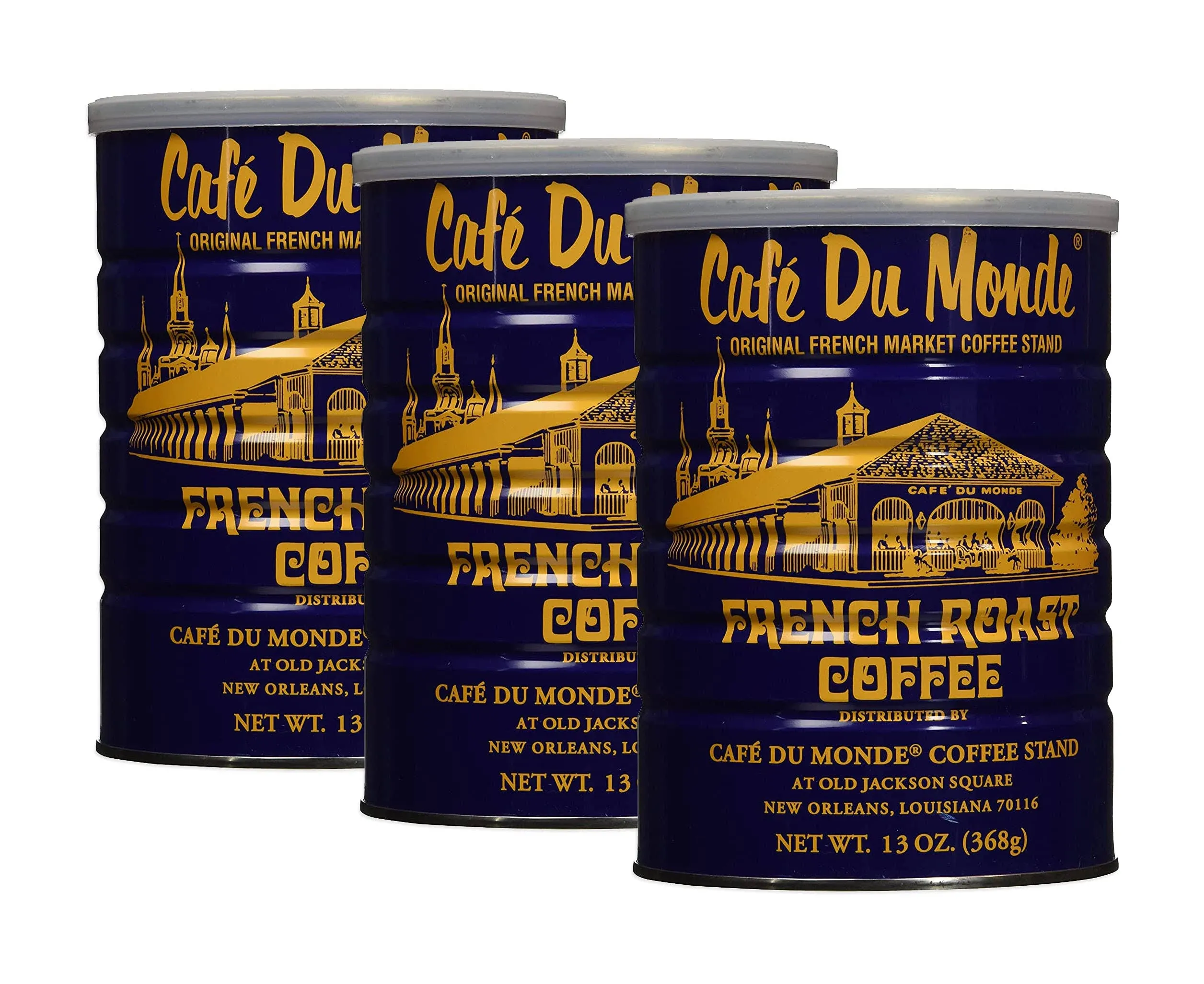 Cafe du Monde French Roast Dark Coffee 13 Ounce-set of 3