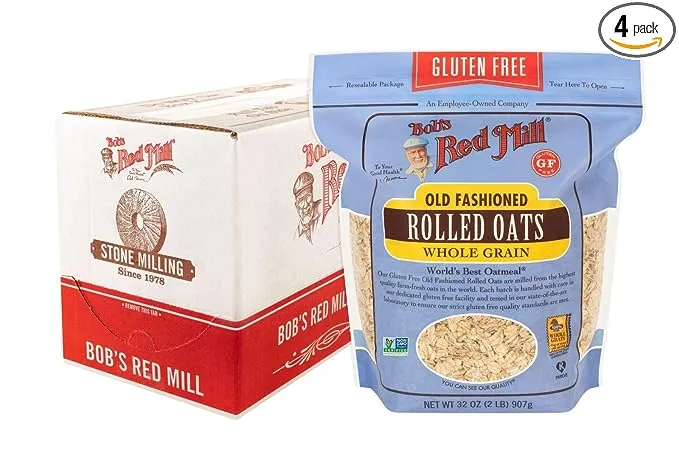 Bob's Red Mill Gluten Free Old Fashion Rolled Oats, 32-ounce (Pack of 4)