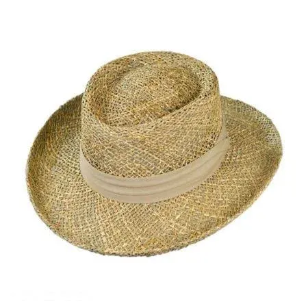 Jaxon Hats Pebble Beach Seagrass Straw Gambler Hat: Size: L/XL Seagrass