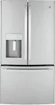 GE - 22.1 Cu. ft. French Door Counter-Depth Refrigerator - Stainless Steel