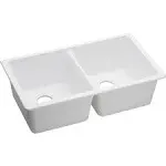 Elkay Quartz Classic 33&#034; Undermount 2 Basin Quartz Composite Kitchen Sink White