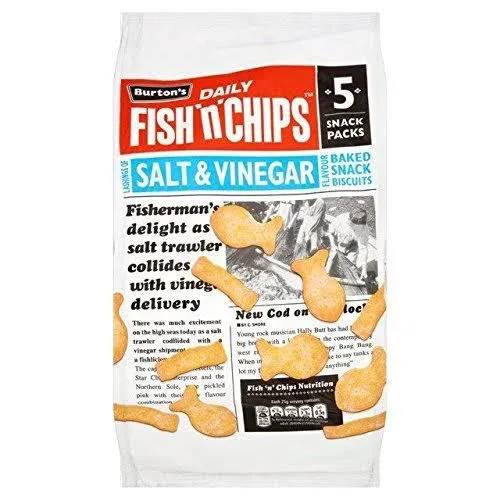 Burton&#039;s Fish &amp; Chips Salt &amp; Vinegar 25g x - 5 per pack