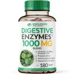 Wholesome Wellness Digestive Enzymes 1000mg with Prebiotics and Probiotics