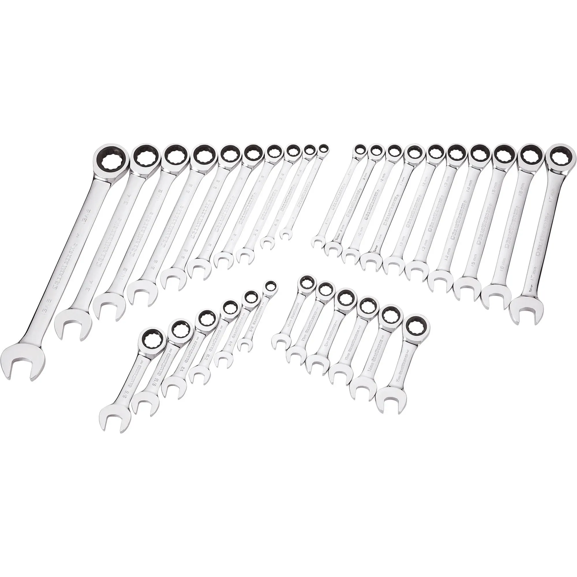 Sae/Metric 72-Tooth Combination Ratcheting Wrench Hand Tool Set (32-Piece)