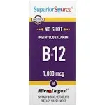 No Shot Methylcobalamin B-12 MicroLingual Tablets, 5000 mg - 60 count