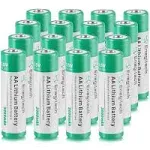 AA Lithium Battery, 3000mAh 1.5V Double A Lithium Battery for Blink Camera, Doorbell, Smart Lock Deadbolt, Security Aralm System Non-Rechargeable 16 Pack