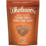 Wholesome Organic Sucanat, Unrefined Whole Cane Sugar, Fair Trade, Non GMO & Gluten Free, 1 Pound (Pack of 12)