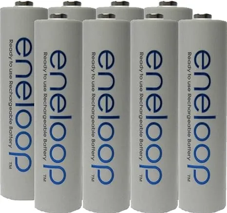 Eneloop 70-ZP2A-6D26 AAA 4th Generation NiMH Pre-Charged Rechargeable 2100 Cycles Battery with Holder Pack of 8