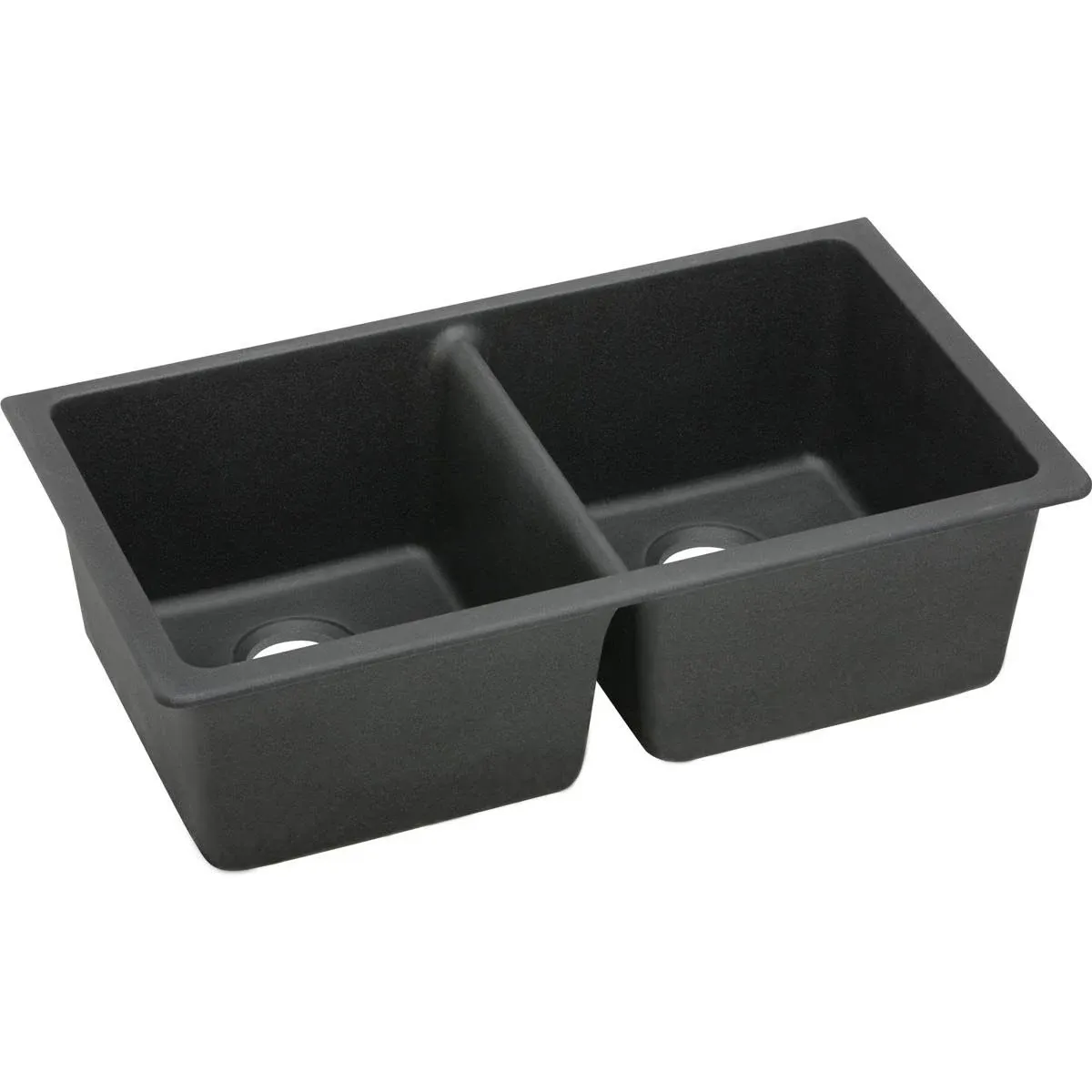 Elkay Quartz Classic ELGU3322BK0 Black Equal Double Bowl Undermount Sink