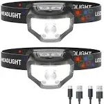 Curtsod Headlamp Rechargeable 1200 Lumen Super Bright with White Red LED Head Lamp Flashlight