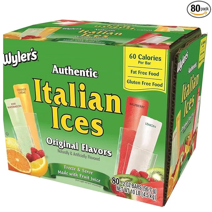 Wyler's Italian Ice Freezer Bar, 2 oz, 80 Count