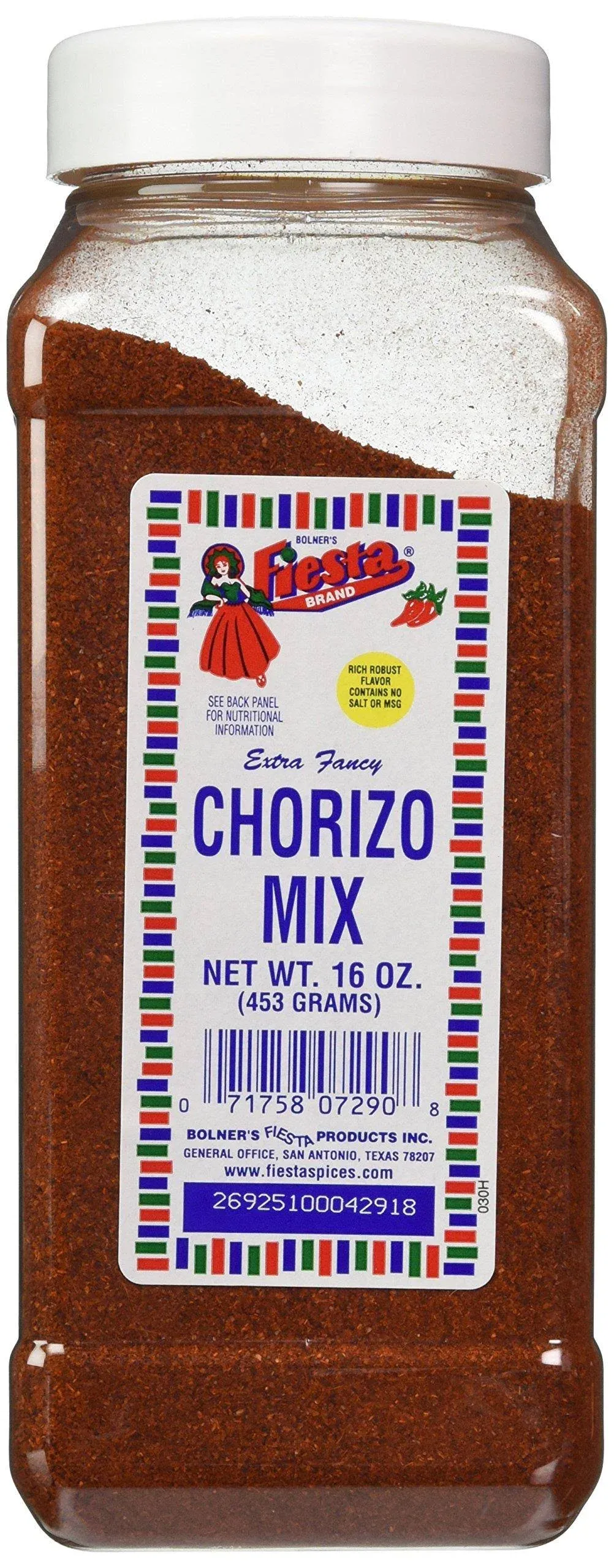 Bolner&#039;s Fiesta Extra Fancy Salt Free Chorizo Mix 16 Oz.