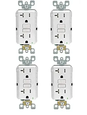 Leviton 20 Amp 125-Volt Duplex Self-Test Slim GFCI Outlet White 4-Pack