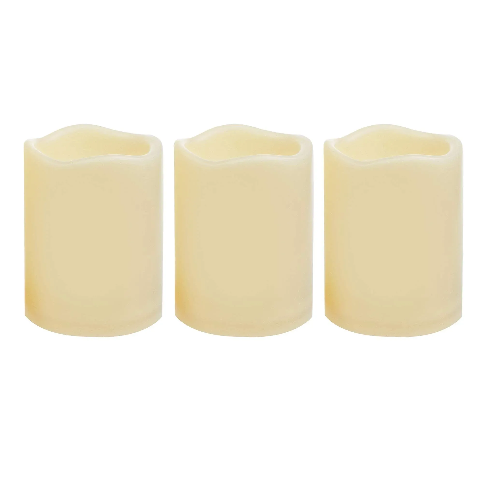 iZAN Outdoor Flameless Candles with Timer Waterproof Flickering Battery Operated LED Pillar Candles