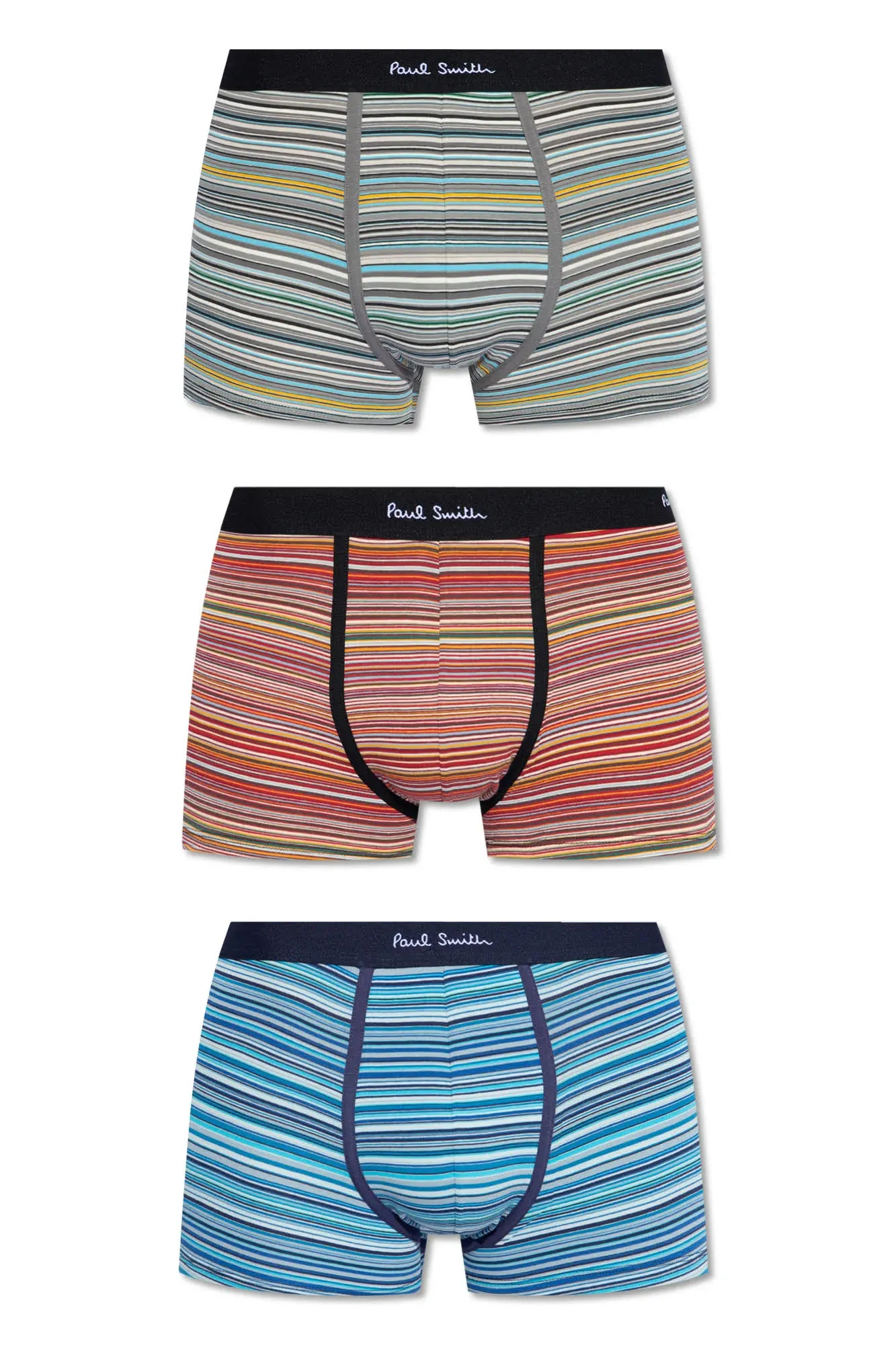 Paul Smith Men's 3 Pack Multi Stripe Trunks