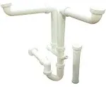 TSDIK Plastic Sink Drain Install Kit, 12&#034; L x 16&#034; W x 4&#034; H, White