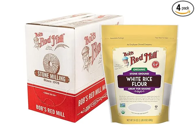 Bob's Red Mill Organic White Rice Flour, 24 ounce (Pack of 4)