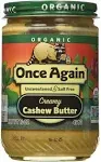 Once Again Unsweetened Creamy Cashew Butter (1 lbs)