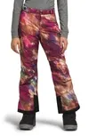 Kids' Big Girls Freedom Insulated Waistband Pants In Boysenberry Paint Lightening Small Print