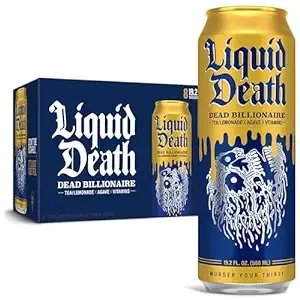 Liquid Death Iced Black Tea, Armless Palmer 19.2 oz King Size Cans (8-Pack)