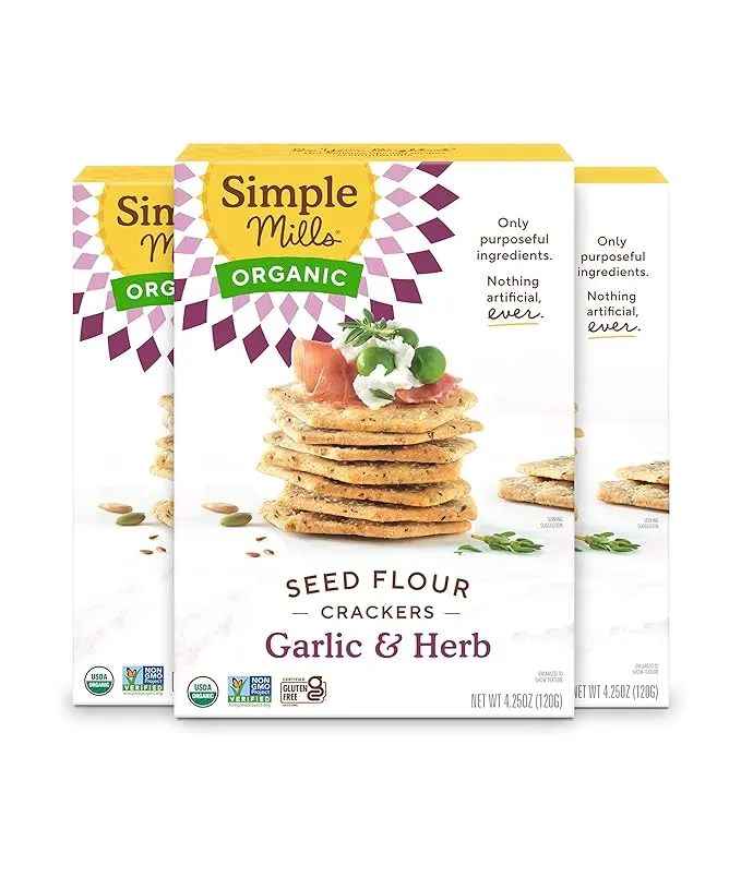 Simple Mills Organic Garlic & Herb Seed Crackers