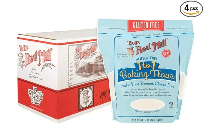 Bob's Red Mill Gluten Free 1-to-1 Baking Flour, 64-ounce (Pack of 4)