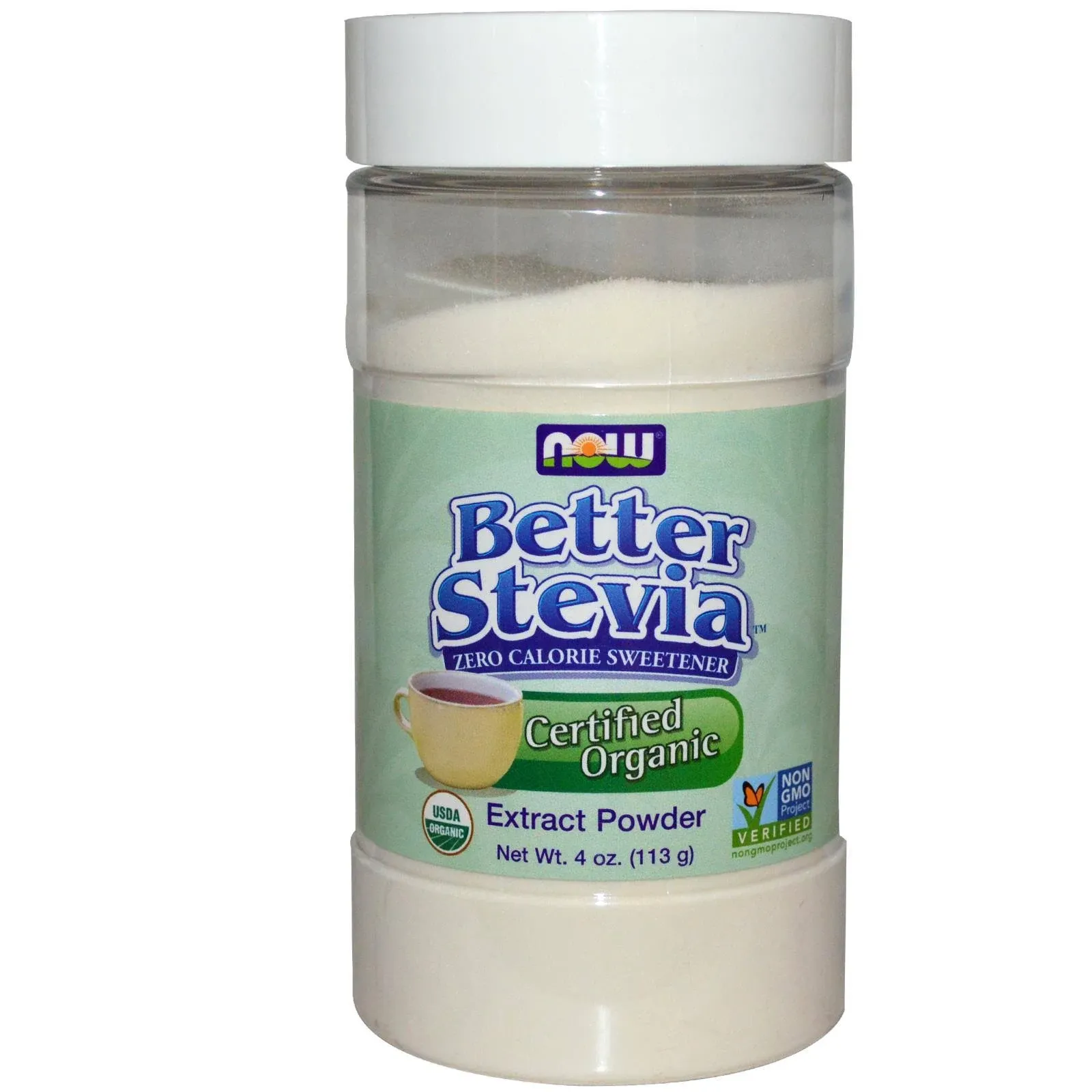 NOW
           Foods BetterStevia Organic Zero Calorie Powdered Sweetener -- 4 oz
        
        
        
        
        
          
          SKU #: 733739069436
          
            Shipping Weight:
              0.39 lb
            
          
