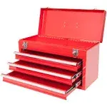 BIG RED ANTBD133-XB Torin 20&#034; Portable 3 Drawer Steel Tool Box with Metal Latch