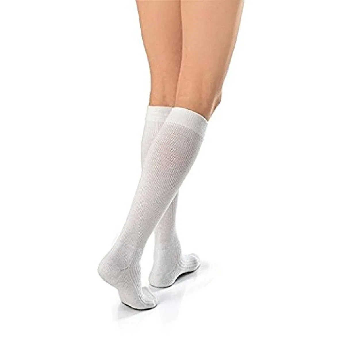 JOBST Activewear Compression Socks, 15-20 mmHg, Knee High, Large, White